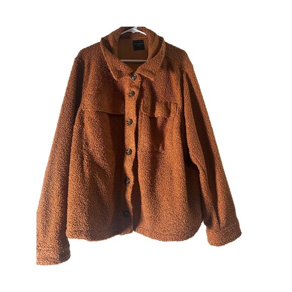 Lane Bryant Cropped Teddy Coat • Argan Oil • Size 4X - Picture 1 of 9